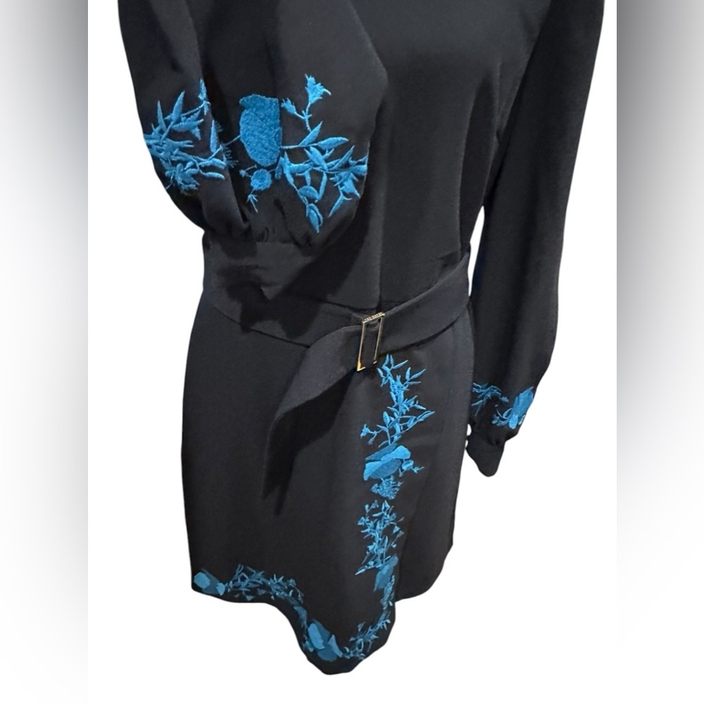 Ted Baker Zephyra Bluebell Embroidered Long Sleeve mini dress size 2 - Picture 3 of 16